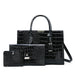 CrystalCroc Luxe Patent Leather Shoulder Tote - Designer Handbag for Women