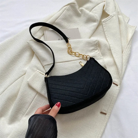 LunaFelt Mini Crescent - Fashion Shoulder & Underarm Saddle Bag for Women