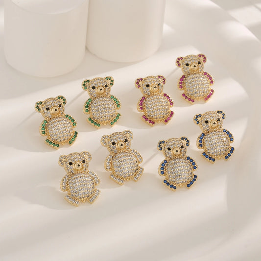Light Luxury Colorful Bear Earrings - Fashionable, Elegant & Playful Jewelry for Women