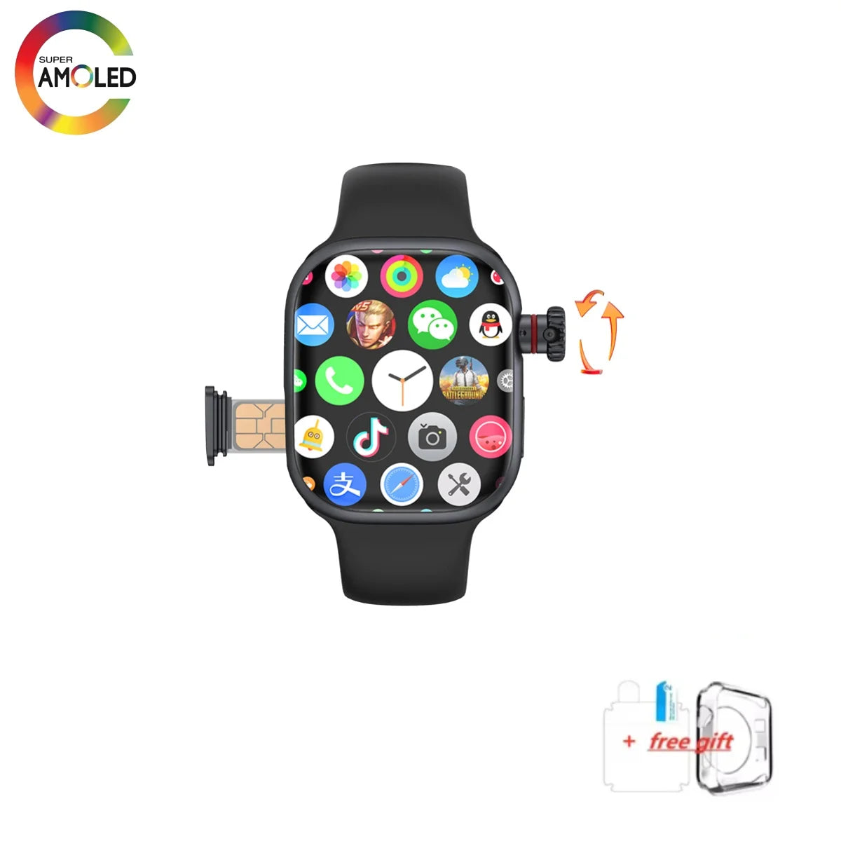 CD99 X 5G Smartwatch for Men - 2.29-Inch AMOLED Display, 5G LTE, 180° Rotary Camera, GPS & Health Monitoring