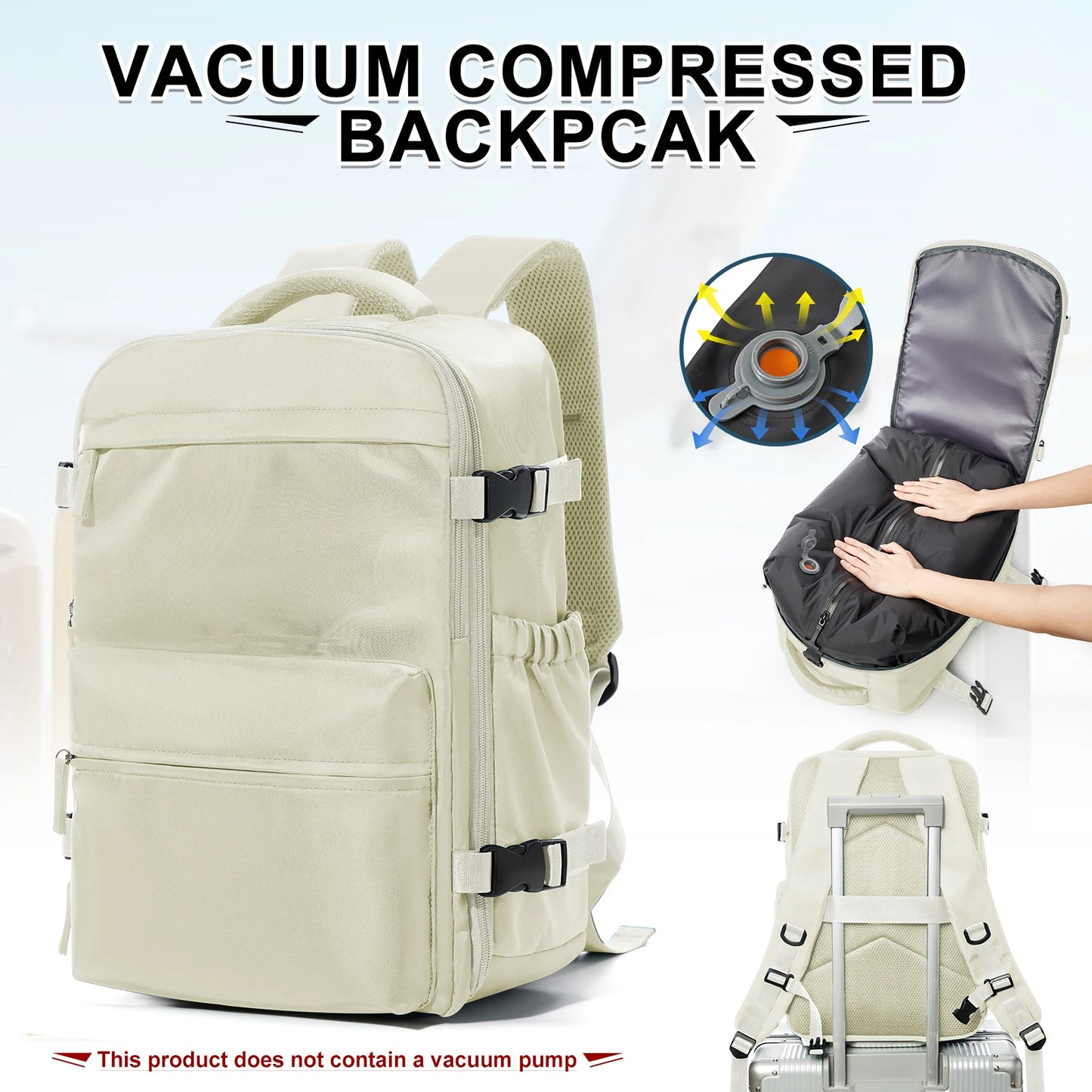 Ryanair Approved Travel Backpack - Compression Cabin Bag for Women & Men, Business Laptop Handbag for Airplane Travel
