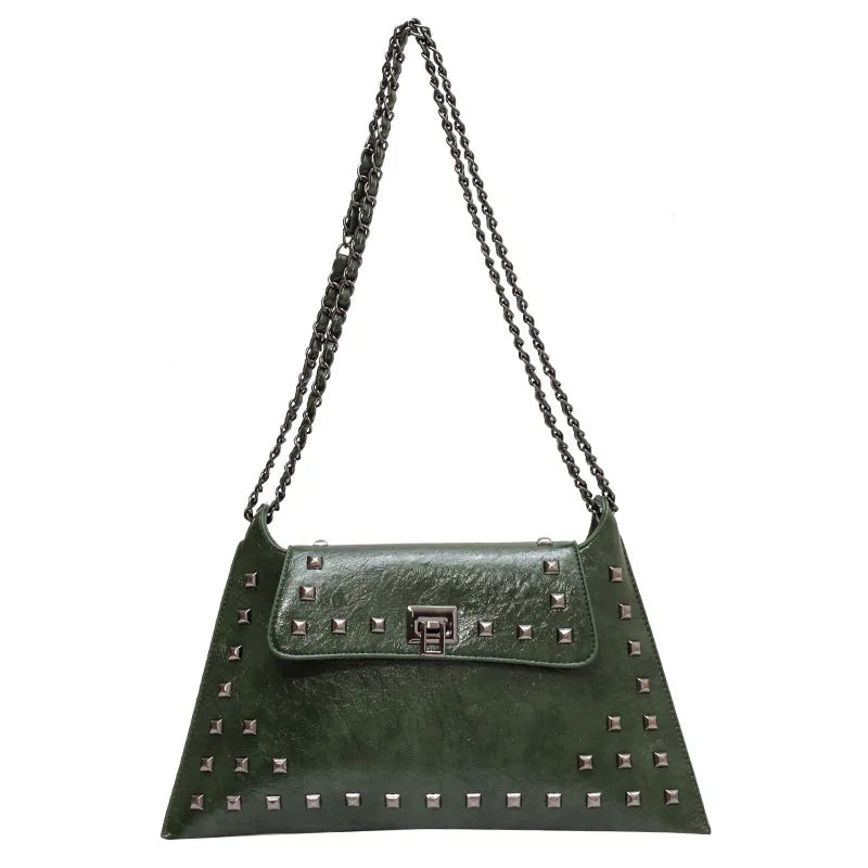 Vintage Rivet Charm - Multi-Style Chain Shoulder & Crossbody Handbag for Women