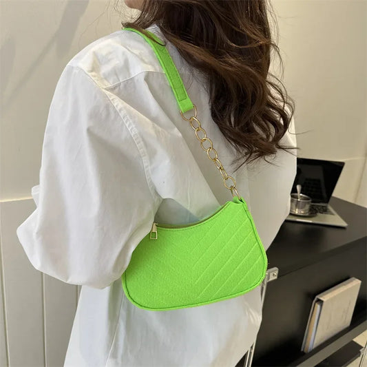 LunaFelt Mini Crescent - Fashion Shoulder & Underarm Saddle Bag for Women
