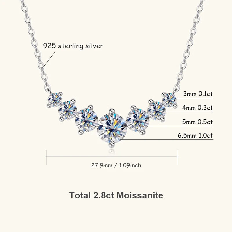 U-Smile D Color VVS1 Moissanite Pendant Necklace - 925 Sterling Silver Lab Diamond Necklace for Women, Certified Luxury Fine Jewelry