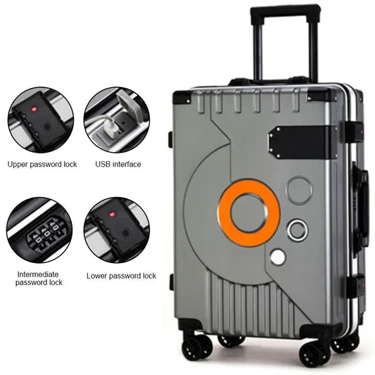 Aluminum Frame Suitcase - Silent Wheels, TSA Lock, Fashion Rolling Trolley Luggage 20/22/24/28 Inch