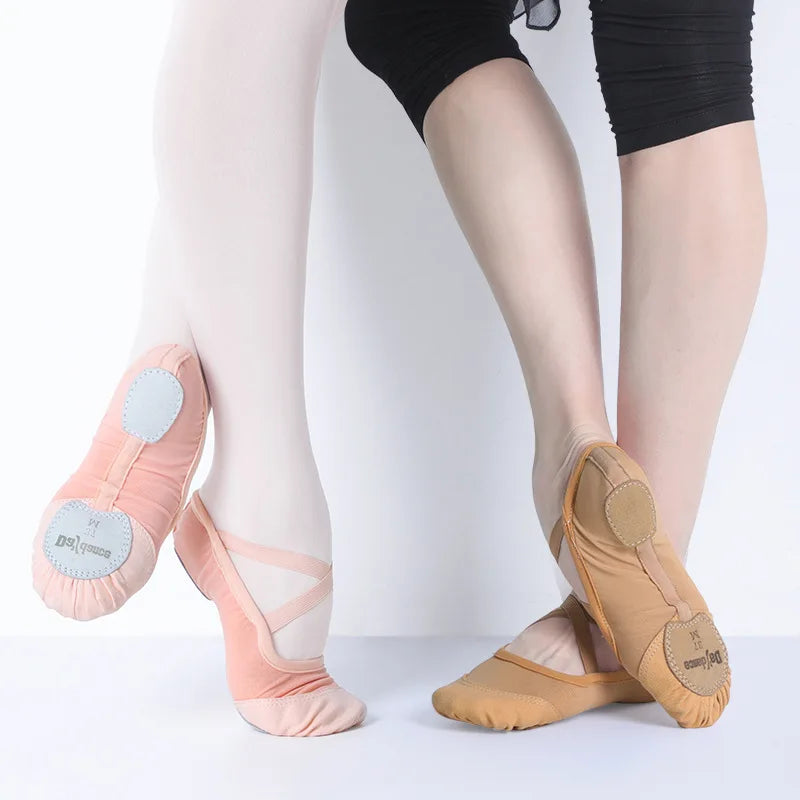Women’s Elastic Mesh Ballet Shoes - Soft Split-Sole Ballerina Slippers, Breathable Dance Shoes