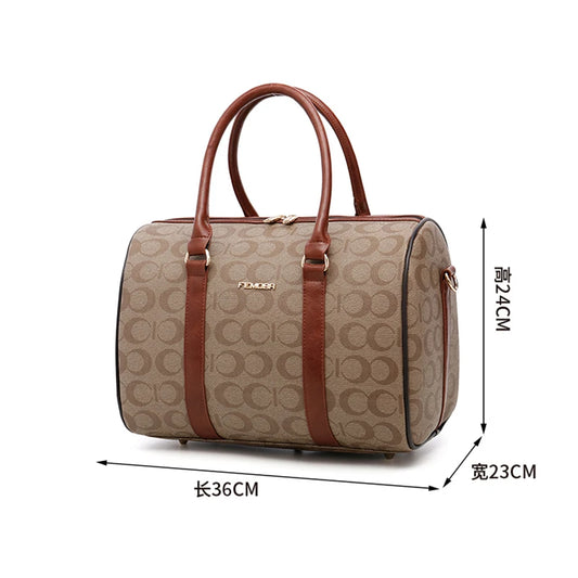 Luxury PU Leather Travel Luggage Set - Women's Rolling Suitcase with Handbag, Men's Trolley Carry-On Bag