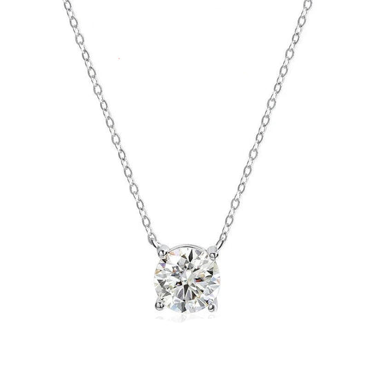 Smyoue 1–5CT D Color Moissanite Pendant Necklace - 925 Sterling Silver Rose Gold Plated Lab Diamond Necklace for Women, Sparkling Classic Fine Jewelry