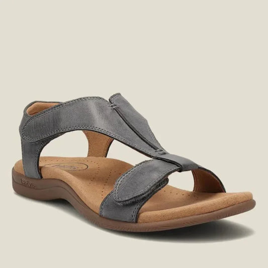 Women’s PU Leather Sandals - Retro Summer Slip-On Ankle Strap Walking Shoes, Lightweight & Durable