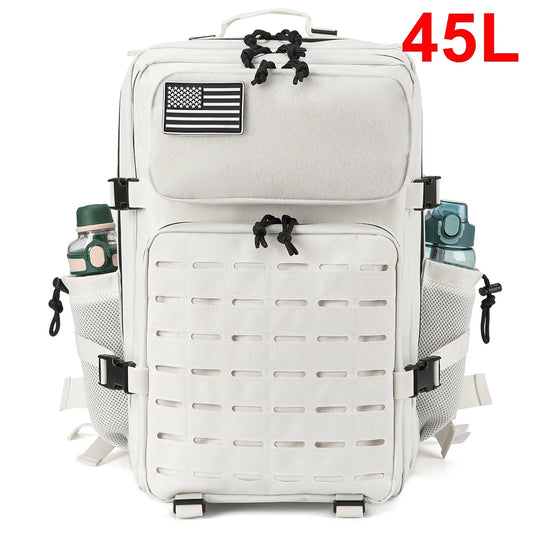 25L/45L Tactical Backpack for Men & Women - Outdoor Survival Bug Out Bag with Bottle Holder