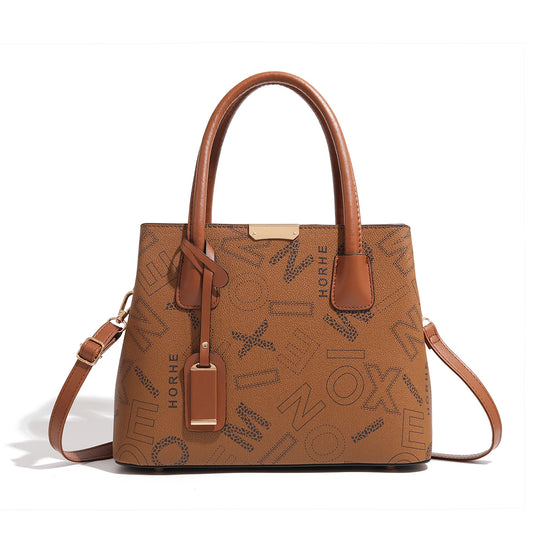 Lychee Grain Elegance – Chic European Shoulder & Crossbody Satchel