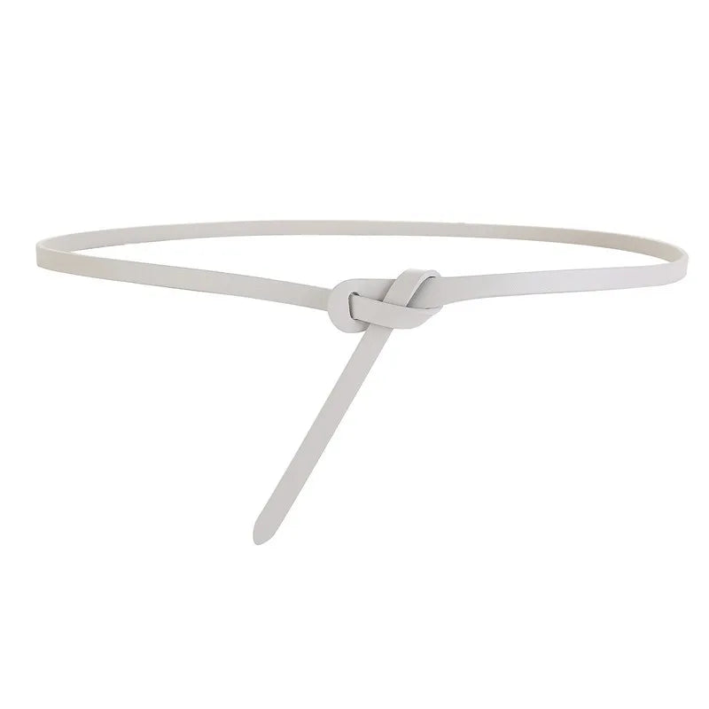 Women’s Genuine Cowhide Leather Belt - Soft Knotted Strap, Retro Gothic Designer Corset Style