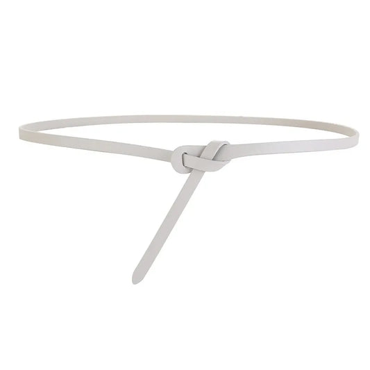 Women’s Genuine Cowhide Leather Belt - Soft Knotted Strap, Retro Gothic Designer Corset Style