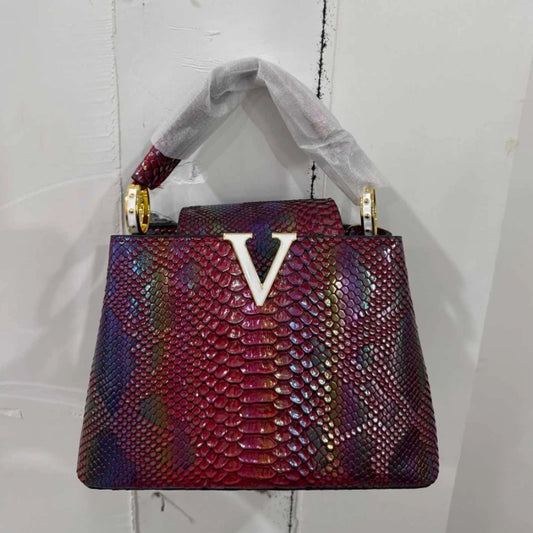 Astra Luxe - Genuine Leather Ostrich Pattern Shoulder & Crossbody Bag for Women