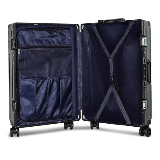 Aluminum Frame Suitcase - Silent Wheels, TSA Lock, Fashion Rolling Trolley Luggage 20/22/24/28 Inch