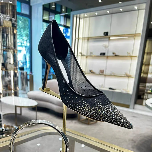 Spring & Autumn Women’s Mesh Stiletto Shoes - Pointed Toe, Shallow Design