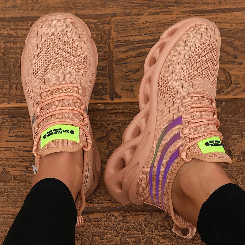 Luxury Mesh Sports Shoes - Breathable Lightweight Running & Gym Sneakers for Women
