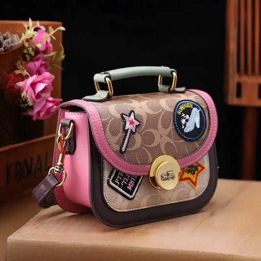 Marvessa RetroCharm Printed Mini Box Bag - European-Inspired Vintage Crossbody for Women
