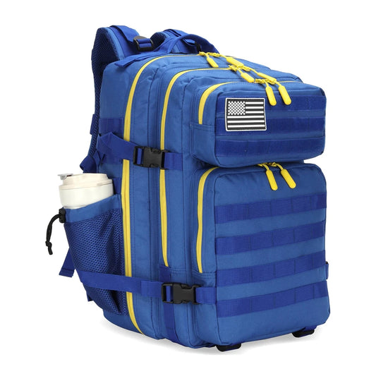LHI 45L Tactical Backpack for Men & Women - Large Outdoor Sports Hiking Gym Bag with Bottle Holder