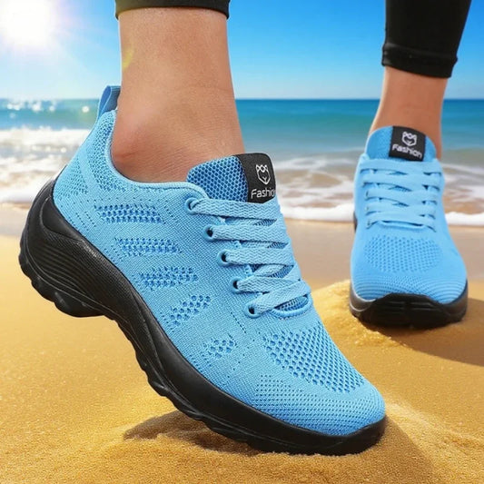 Breathable Mesh Platform Sneakers - Versatile Outdoor & Casual Shoes for Women