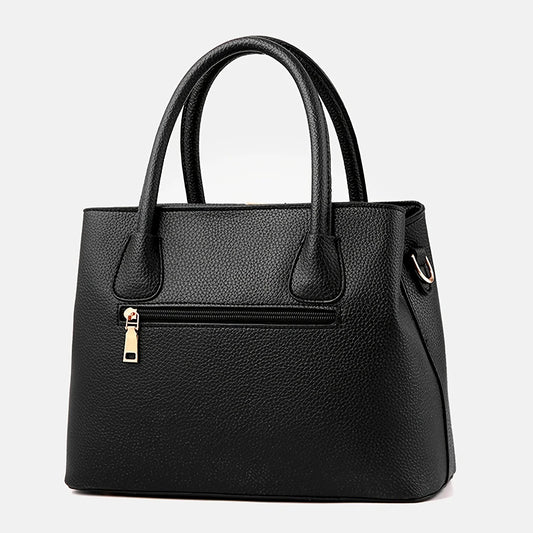 Lychee Grain Elegance – Chic European Shoulder & Crossbody Satchel