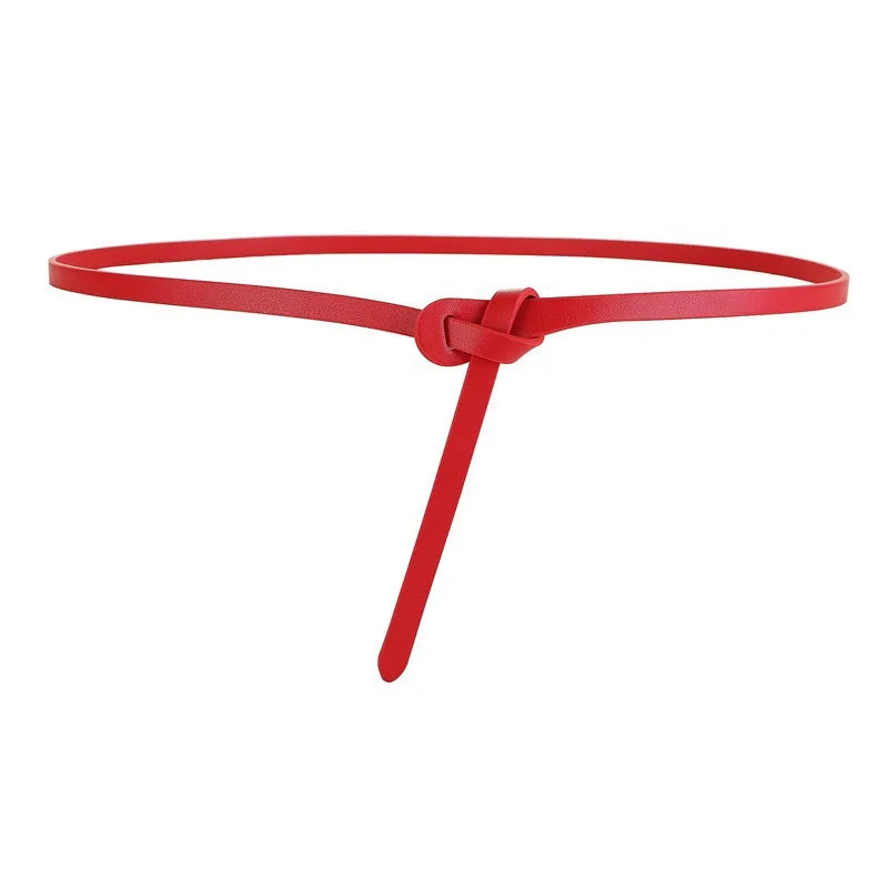 Women’s Genuine Cowhide Leather Belt - Soft Knotted Strap, Retro Gothic Designer Corset Style