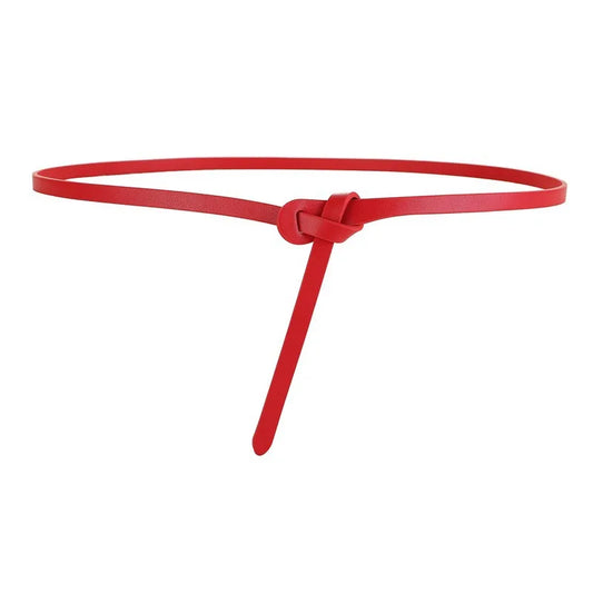 Women’s Genuine Cowhide Leather Belt - Soft Knotted Strap, Retro Gothic Designer Corset Style