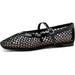 Women’s Mesh Ballet Flats - Comfortable Square-Toe Ballerinas with Buckle Strap