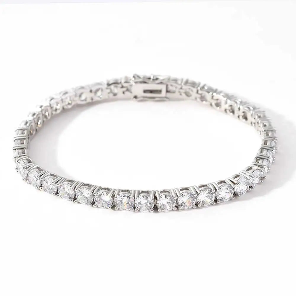 Iced Out Bling CZ Tennis Bracelet - Luxury 5A Cubic Zirconia Hand Chain for Women