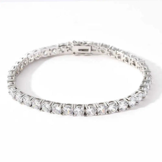 Iced Out Bling CZ Tennis Bracelet - Luxury 5A Cubic Zirconia Hand Chain for Women