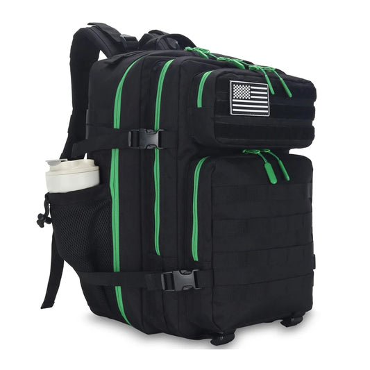 LHI 45L Tactical Backpack for Men & Women - Large Outdoor Sports Hiking Gym Bag with Bottle Holder