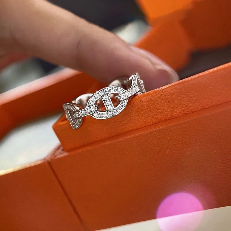 S925 Sterling Silver Gold-Plated Ring – Light Luxury Elegant Jewelry for Women