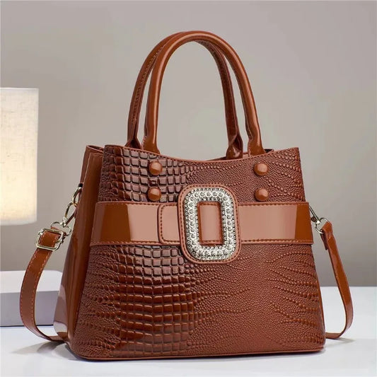 CrocElite CarryAll - Premium Leather Shoulder & Crossbody Tote for Women