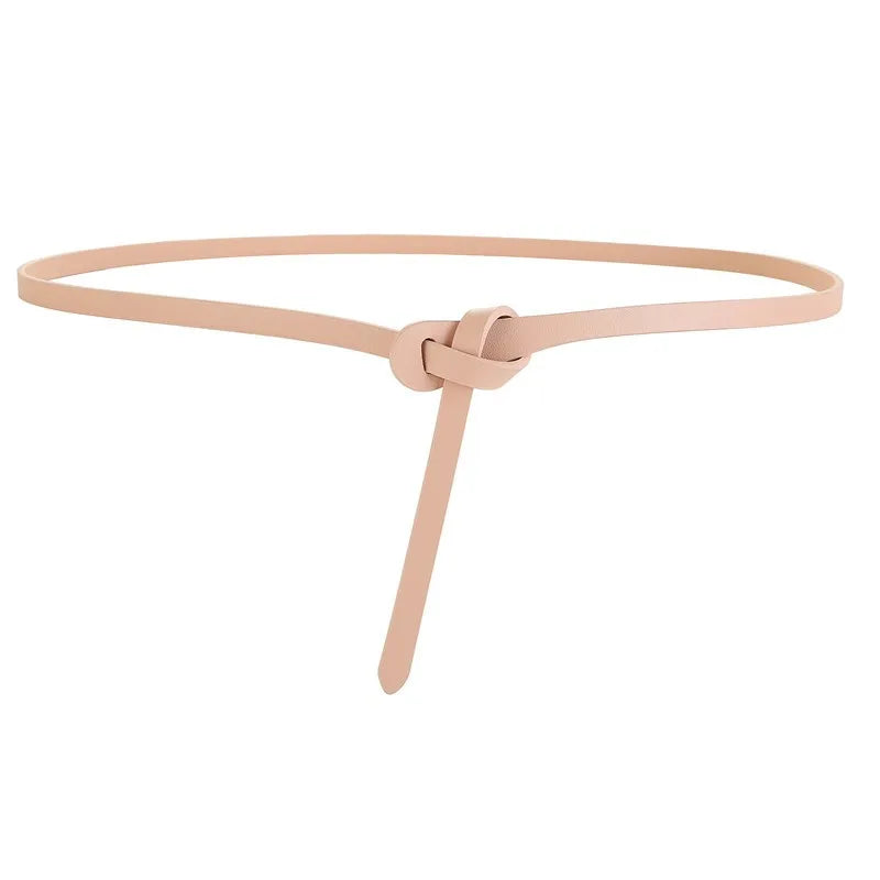 Women’s Genuine Cowhide Leather Belt - Soft Knotted Strap, Retro Gothic Designer Corset Style