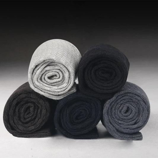 Men’s Business Casual Socks - 5/10/15 Pairs, Mid-Calf Compression Dress Socks for Spring & Autumn