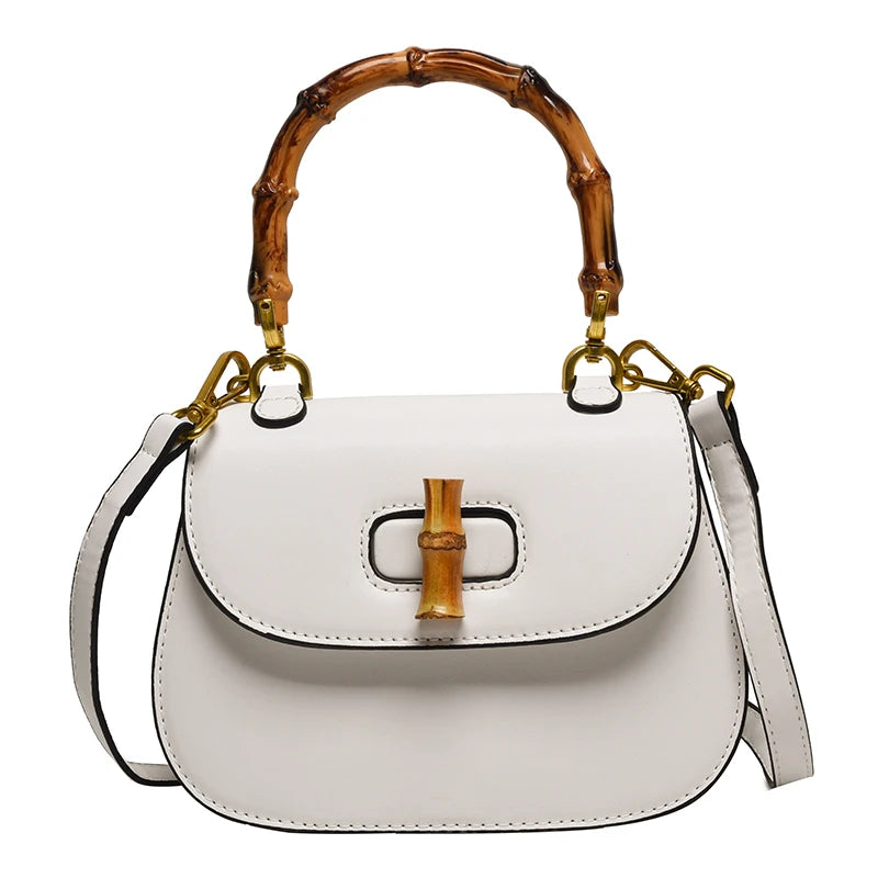 Bamboo Chic Saddle Crossbody - Designer Shoulder Satchel for Women