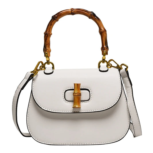 Bamboo Chic Saddle Crossbody - Designer Shoulder Satchel for Women
