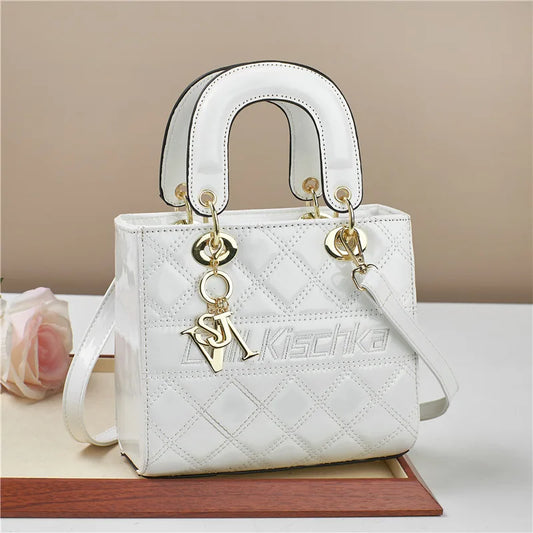 LustraVogue Patent Shine Tote - Luxe Designer Crossbody Handbag for Women