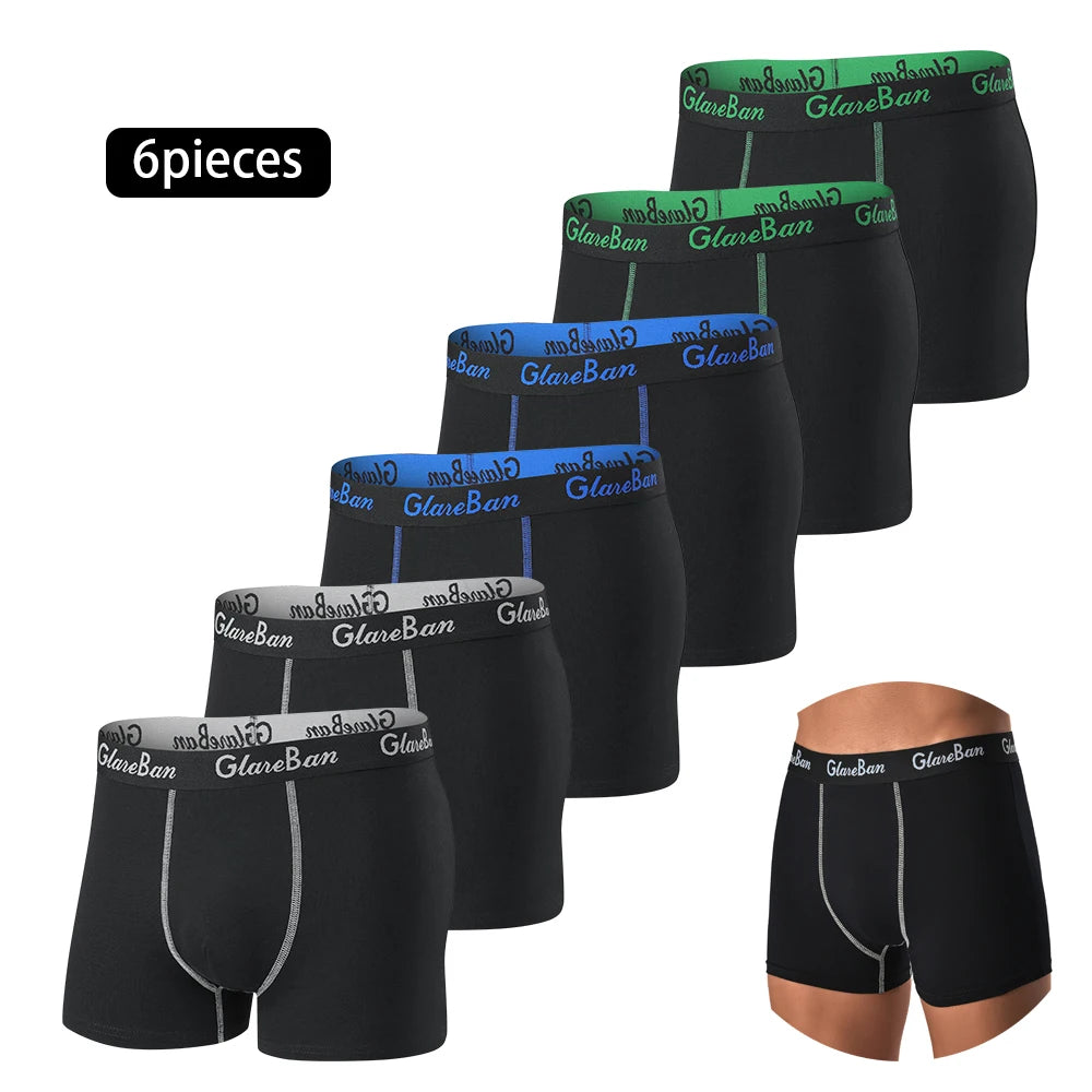 Men’s Cotton Boxer Briefs - 6-Pack, Soft, Breathable, Luxury Underwear for Men