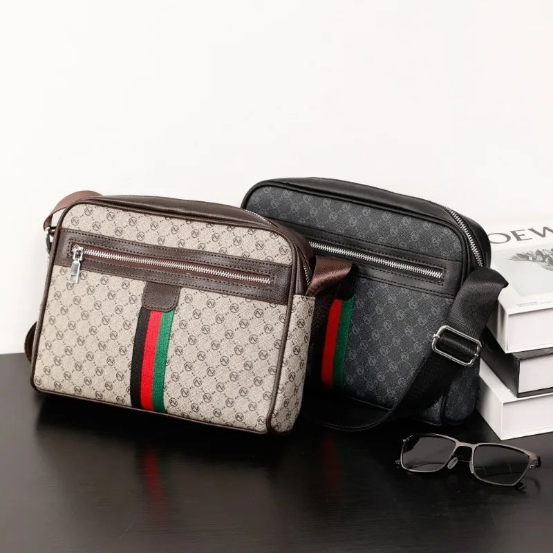 Luxury Men’s Crossbody Bag | Designer Letter Print Shoulder Messenger Sling Satchel