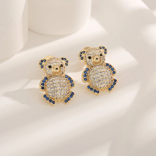Light Luxury Colorful Bear Earrings - Fashionable, Elegant & Playful Jewelry for Women