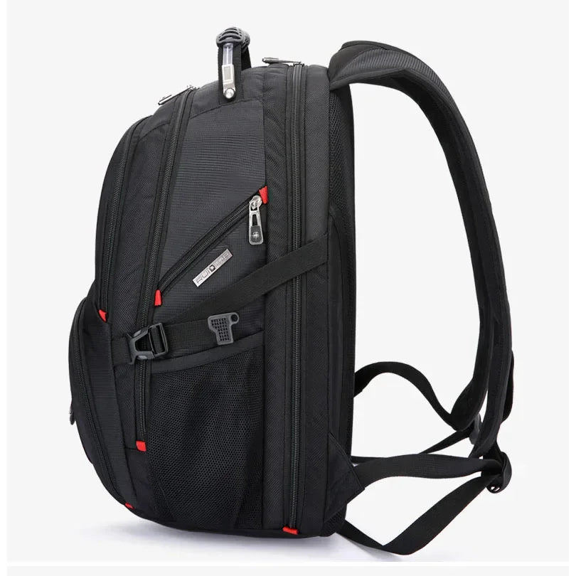 Swiss Multifunctional 17-Inch Laptop Backpack - Water-Resistant Travel & College Bag with USB Charging