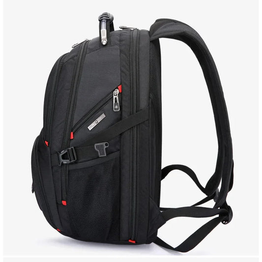 Swiss Multifunctional 17-Inch Laptop Backpack - Water-Resistant Travel & College Bag with USB Charging