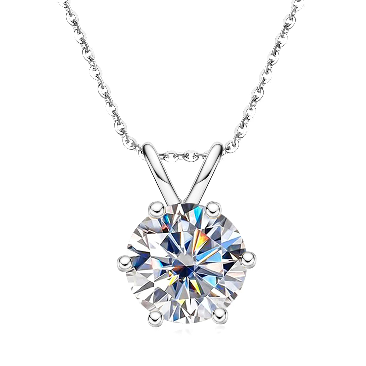 3CT / 5CT D Color Moissanite Pendant Necklace - 18K Gold Plated Lab Diamond Necklace, Top Quality Fine Jewelry Gift