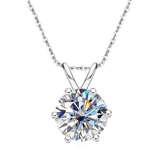 3CT / 5CT D Color Moissanite Pendant Necklace - 18K Gold Plated Lab Diamond Necklace, Top Quality Fine Jewelry Gift