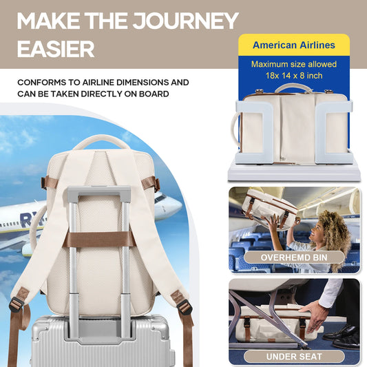 Ryanair Approved Notebook Travel Backpack - Waterproof Laptop Cabin Bag for Men & Women