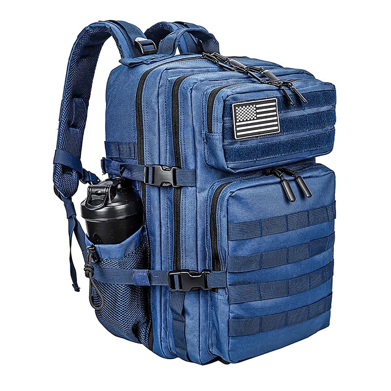 LHI 45L Tactical Backpack for Men & Women - Large Outdoor Sports Hiking Gym Bag with Bottle Holder