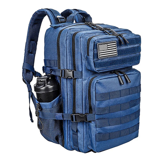 LHI 45L Tactical Backpack for Men & Women - Large Outdoor Sports Hiking Gym Bag with Bottle Holder