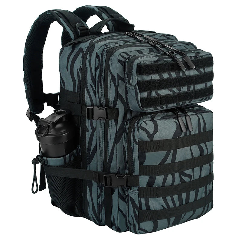 LHI 45L Tactical Backpack for Men & Women - Large Outdoor Sports Hiking Gym Bag with Bottle Holder