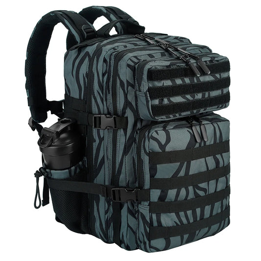 LHI 45L Tactical Backpack for Men & Women - Large Outdoor Sports Hiking Gym Bag with Bottle Holder